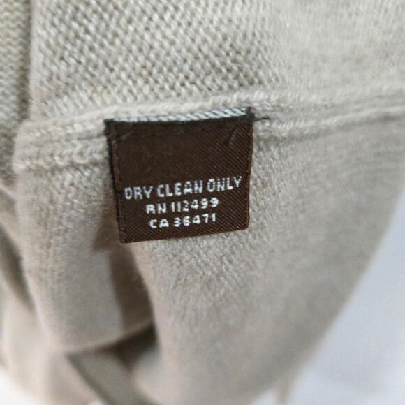 Tailorbird Sz Large Mens Beige 1/4 Zip 2 Ply Cashmere Pullover - Picture 3 of 7